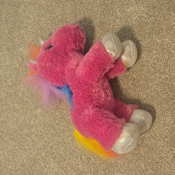 Crystal Aurora World Plush Pink Unicorn Toy 12" - Picture 2 of 7
